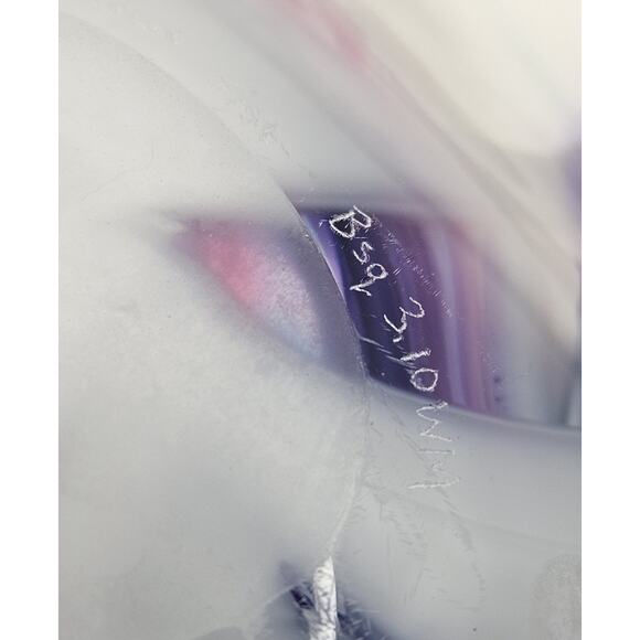 Vintage Signed Studio Art Glass Bowl Mid Century Modern Studio Clear BSQ 310 Art - Picture 8 of 10